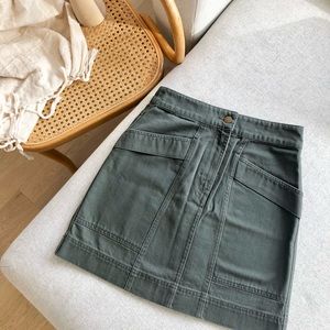 Khaki Skirt 100% Cotton Size Small - Green
